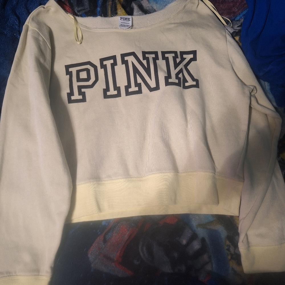 PINK Victoria's Secret Women's Yellow Crew Neck Sweater